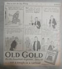 Ancienne publicité pour cigarette en or : 3 annonces bd anciennes en or Claire Briggs 1927 taille 8 x 9 pouces