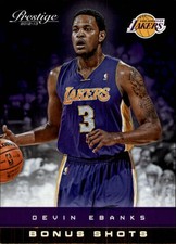 2012-13 Prestige Bonus Shots Gold Lakers Basketball Card #42 Devin Ebanks /249 
