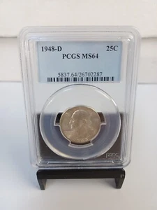 1948-D 25C Washington Quarter Dollar PCGS MS64 - Picture 1 of 2