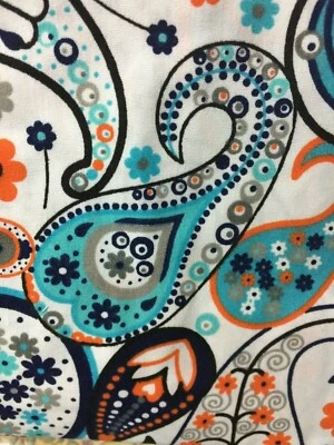 SCRUB TOP SIZE: M  BLUE PAISLEY PARK NWT MOCK WRAP NURSE MEDICAL DENTAL CNA - Image 1 of 4