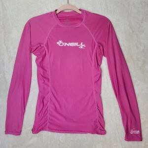 O'Neill S Woman's Pink Skins UPF 50+ Long Sleeve Surfer Top - Picture 1 of 8