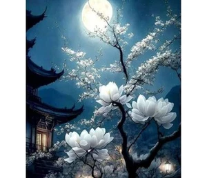 Diamond Painting Full Moon Tree Landscape Lovely Design Canvas House Decorations
