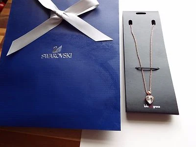 Lola and Grace rose gold Heart Crystal plate tone 17" necklace new  - Image 1 of 3