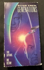 Star Trek Generations "Two Captains One Destiny" VHS 1995 Blockbuster Movie - Picture 1 of 8