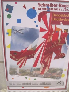 Doppeldecker Flugzeug Schreiber-Bogen Kartonbausatz *NEU* Bastelbogen - Bild 1 von 1