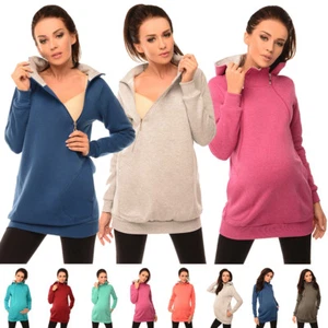 Sudadera con capucha Purpless Maternity 2 en 1 embarazo y lactancia con cremalleras B9052 - Imagen 1 de 12