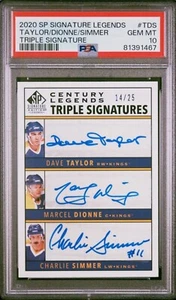 2020-21 SP Signature Legends Taylor Dionne Simmer #TDS Triple Auto /25 PSA 10 - Picture 1 of 2