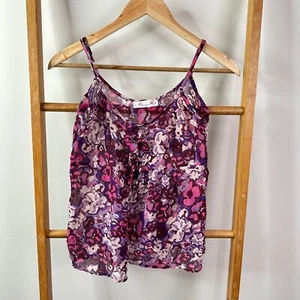 Alannah Hill Top Womens 8 Purple Floral Print Sleeveless Silk Made In Australia - Picture 1 of 11