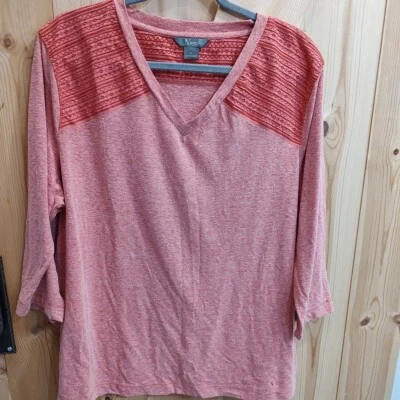 Camisa Natural Reflections Talla 1 X Coral Bordada Azteca Manga 3/4 Primavera Foto 1 de 4