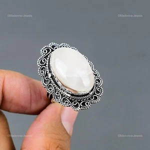 Easter Deal Oval Rose Quartz Stone 925 Sterling Silver Promise Vintage Wife Ring - Picture 1 of 6