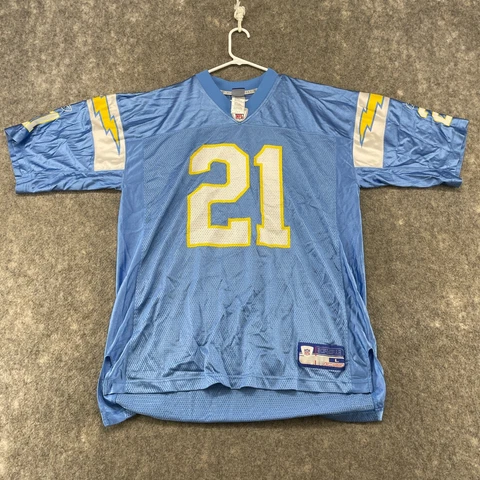 Los Angeles Chargers Jersey Mens Large Blue Ladainian Tomlinson 21 Mesh Reebok Cover