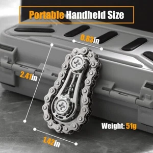 Chain Fidget Spinner Metal Toy With Gear Chain Teeth Flywheel - Picture 1 of 10