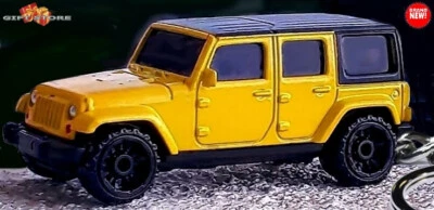 🎁🇺🇸 RARE KEYCHAIN YELLOW BLACK WHEEL JEEP WRANGLER CUSTOM Ltd 💕GREAT GIF💕🎁 - Image 1 of 4