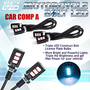 4 PIEZAS Tornillo Moto 3-SMD LED Perno Lámpara Coche Placa Luz - BLANCO HIELO 8K - Imagen 1 de 4