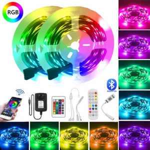 LED Strip Lights 65ft 32ft RGB Music Sync Bluetooth Remote Control Room Light US - Picture 1 of 18