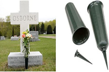 Set of 2 Cemetery Grave Patriotic Memorial Veterans Flower Cone Vase