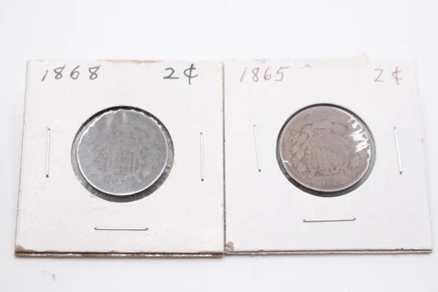 1865 and 1868 Two Cent Piece Lot Cover