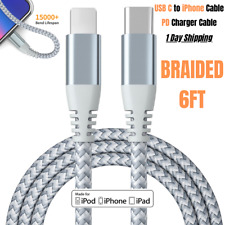 USB-C to iPhone Cable 6ft Heavy Duty Type C PD Charging For iPhone 11 12 Pro Max
