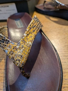 Hobbs sandals, snakeskin, colour: chocolate/ bronze, size 39 - Picture 1 of 6