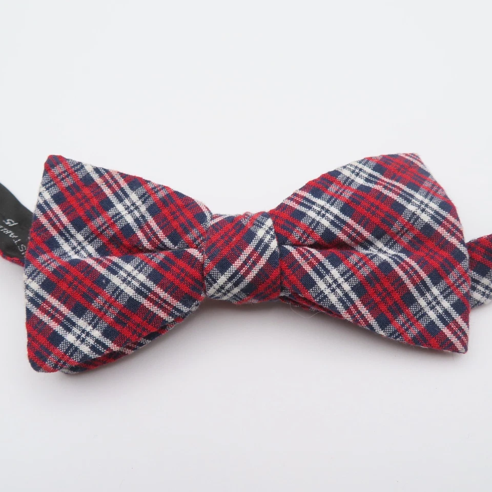 Pajarita Countess Mara Algodón Rojo Negro Cuadros 2.5" Ancho Preatada Formal Foto 1 de 4