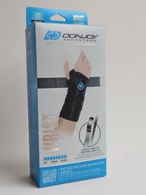 Muñequera Donjoy Speed Wrap con Palmer y estancias dorsales talla única máxima (negro) Foto 1 de 4