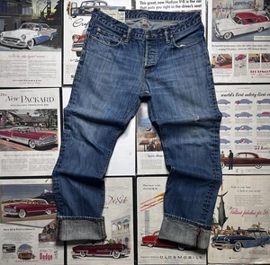 Pantalones de mezclilla vintage Abercrombie & Fitch para hombre 33x32 Horton clásicos botones rectos mosca - Imagen 1 de 13