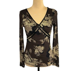 Vintage Y2K Babydoll Top Gr. S Whimsigoth Waldfee Netz braun 90er Kobold Paisley - Bild 1 von 9