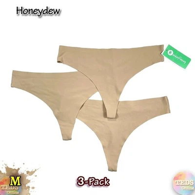 NWT 3-Pack Honeydew Women's M Skinz Thong Panty Underwear 540243P Nude - Image 1 of 4