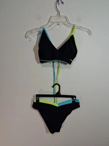 Bikini coppa 2 pezzi nuovo con etichetta costume da bagno ricamato spiaggia estate vacanze taglia media - Foto 1 di 8