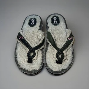 Damen Privo Fell Flip-Flop Sandalen Brustkrebs Bewusstsein Gr. 5 - Bild 1 von 5