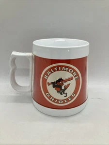 VINTAGE BALTIMORE ORIOLES COCA COLA THERMO-SERV USA PLASTIC MUG COKE BASEBALL - Picture 1 of 6