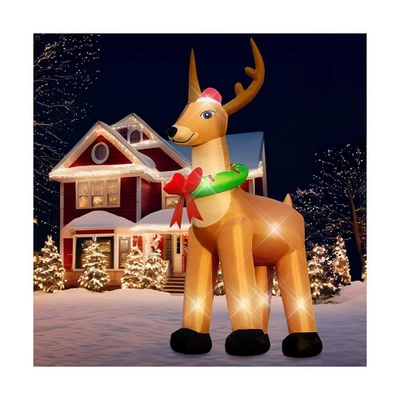 Colosal Navidad Inflable Reno Decoración Exterior 20 ft, Iluminado LED... Foto 1 de 4