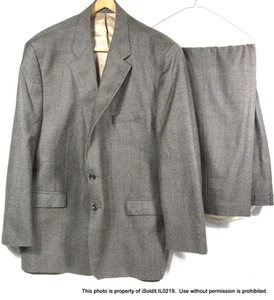2-PC MENS SUIT Blazer Jacket & Pants RALPH LAUREN GREY TWEED  - VERY LARGE!  - Picture 1 of 8