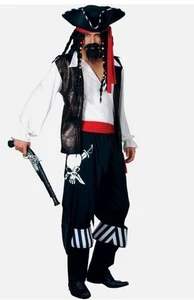 Adulto ALTA MAR BUCANERO Pirata Caribeño Jack Sparrow Hombres Vestido Elegante Disfraz - Imagen 1 de 1