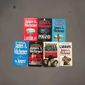 VINTAGE James A. Michener Book Lot of 7 Paperback Reader Novels Adventure - Imagen 1 de 6
