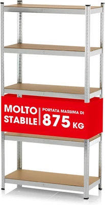 Scaffale in Metallo per Carichi Pesanti 180X90X40 Cm | Scaffale E Banco Da Lavor - Immagine 1 di 4