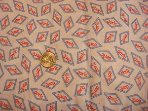 Trapecios dóricos de tela de algodón vintage, rojo, blanco, azul 1 yarda/44" de ancho - Imagen 1 de 1