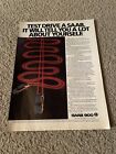 Vintage 1985 SAAB 900 CAR PRINT AD 1980s 'TELL YOU A LOT ABOUT YOURSELF'