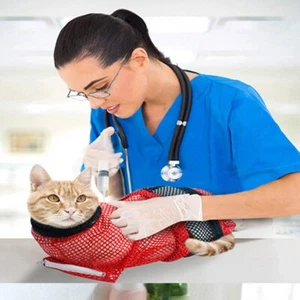 Cat Restraint Bag Pet Grooming Wash Shower Bath Nail Trimming Bag Anti-Scratch - Picture 1 of 12