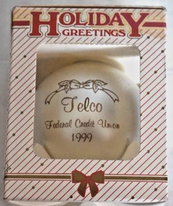 TELCO FEDERAL CREDIT UNION 1999 CHRISTMAS ORNAMENT HORSE & CARRIAGE DESIGN - Picture 1 of 4