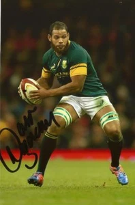 FOTO DE ACCIÓN 6x4 firmada por SUDÁFRICA Y AVISPAS RUGBY UNION: NIZAAM CARR + CERTIFICADO DE AUTENTICIDAD - Imagen 1 de 1