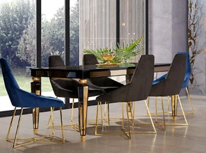 Stilvolle Esszimmer Möbel Set Luxus Holzgruppe Esstisch 6x Stühle 7tlg - Bild 1 von 2