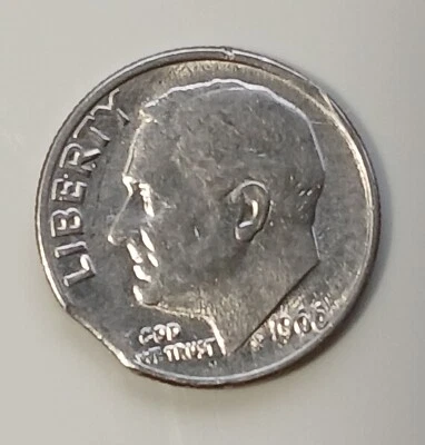 Nice 1966 Curved Clip Error Dime 10C - Image 1 of 2