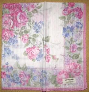 PIERRE CARDIN *Rose Stripe Weave Handkerchief 43cm /MUKAKIN - Picture 1 of 5