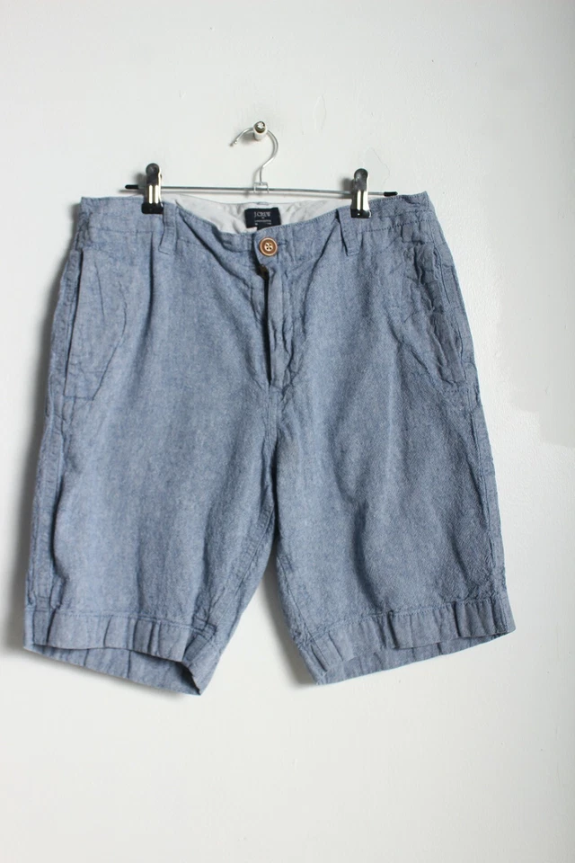 Pantalones cortos de playa J Crew para hombre de lino y algodón - azules - talla W29 (G46) Foto 1 de 3