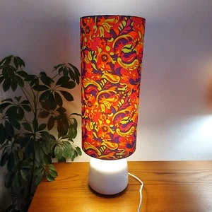 Psychedelic Large 60s 70s retro Table Lamp & base Lampshade Retro Funky Red - Picture 1 of 13