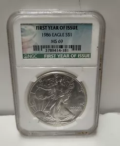 NGC MS69 1986 $1 American Silver Eagle - Picture 1 of 2