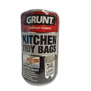 Grunt 34L Silver Large Kitchen Tidy Bags - 50 Pack - Picture 1 of 1