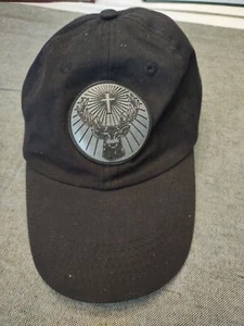 Jagermeister Black Cotton Ball Cap with Logo Patch Leather Strapback - Picture 1 of 7