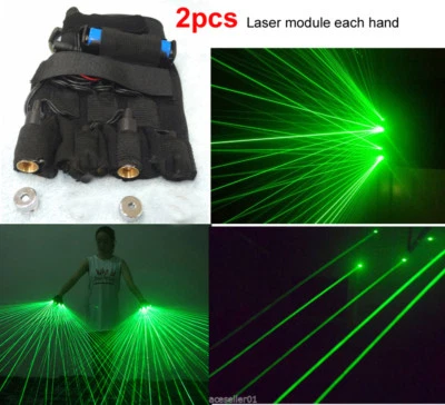 532nm Rechargeable Green Laser LED Gloves laser man show equipment DJ Pub Lazer - Image 1 of 4
